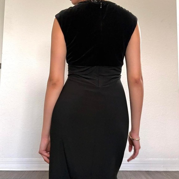 Black Velvet Cutout Maxi Dress - Picture 3 of 9